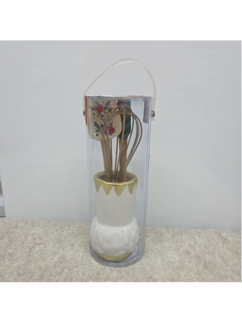 CWC Cook With Color Nutcracker Silicone Utensil 4 Piece Set Holder Christmas NEW